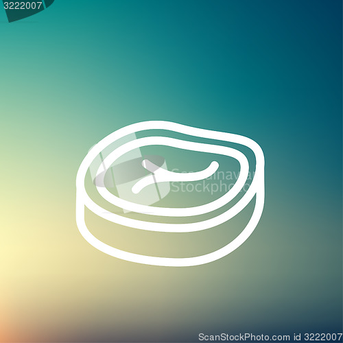 Image of Sliced pork meat thin line icon