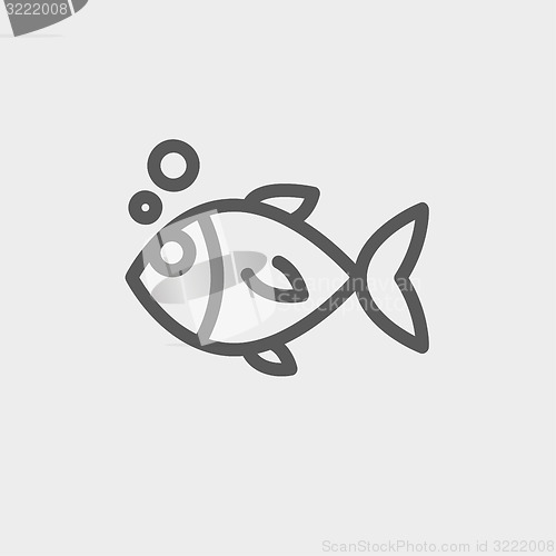 Image of Little fish thin line icon