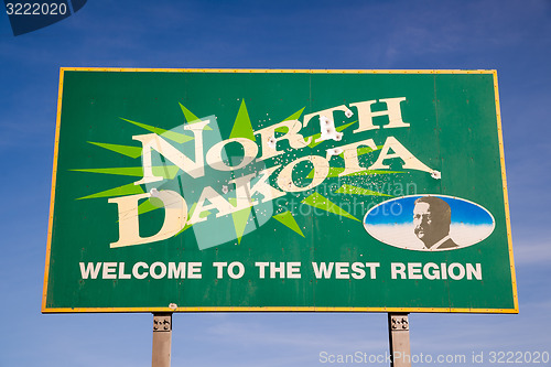 Image of Welcom to North Dakota Highway Sign Bullet Holes