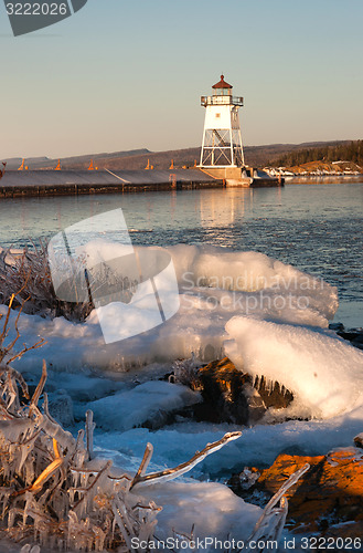 Image of Grand Marais Light Lake Superior Cook County Minnesota USA