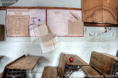 Image of Abandoned School House red apple