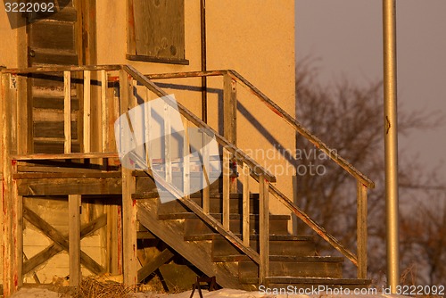 Image of Sunset on old Schoolhouse