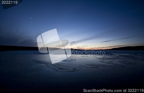 Image of Sunset Evening on Canadian Lake