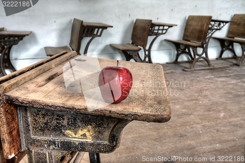 Image of Abandoned School House red apple