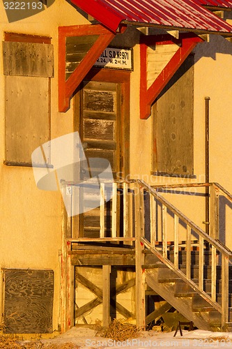 Image of Sunset on old Schoolhouse