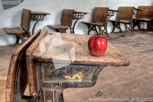 Image of Abandoned School House red apple