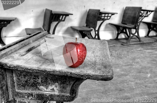 Image of Abandoned School House red apple