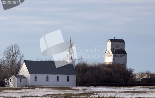 Image of Church and Prairie Elevator