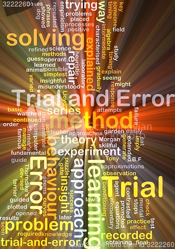 Image of Trial and error background concept glowing