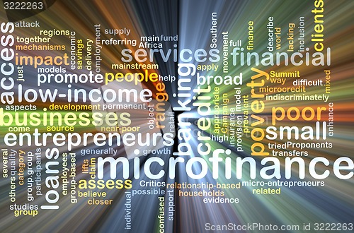 Image of Microfinance background concept glowing