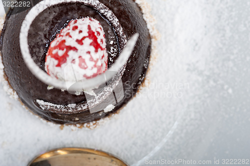 Image of fresh chocolate strawberry mousse 