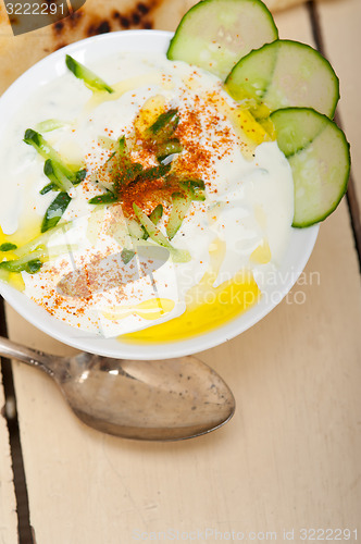 Image of Arab middle east goat yogurt and cucumber salad 