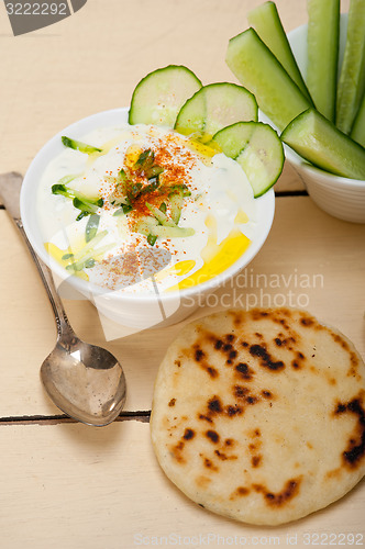 Image of Arab middle east goat yogurt and cucumber salad 