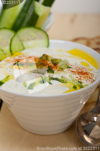 Image of Arab middle east goat yogurt and cucumber salad 