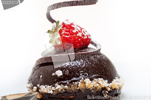 Image of fresh chocolate strawberry mousse 