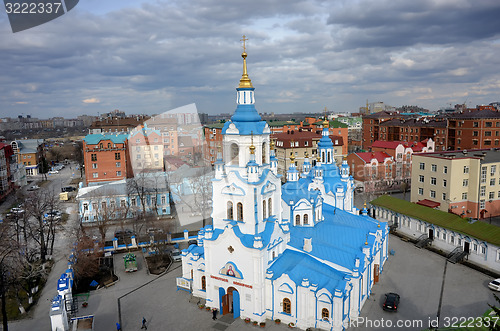 Image of Aerial view on Znamensky Cathedral. Tyumen. Russia