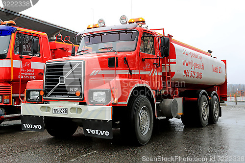 Image of Red Volvo N12 Tank Truck