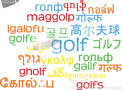 Image of Golf multilanguage wordcloud background concept