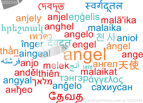 Image of Angel multilanguage wordcloud background concept
