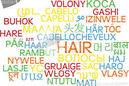 Image of Hair multilanguage wordcloud background concept