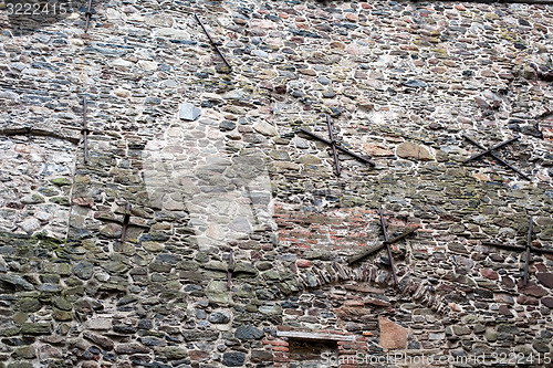 Image of old fortress stone masonry wall pattern