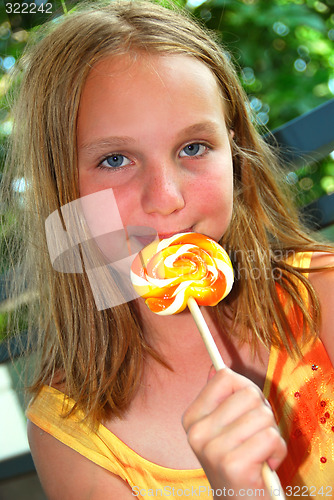 Image of Girl with lollipop