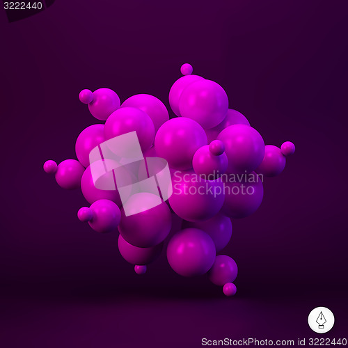 Image of 3d abstract spheres. Vector illustration. 