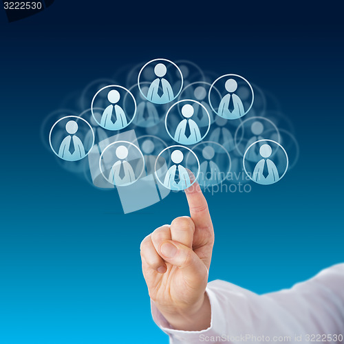 Image of Finger Touching Human Resources In The Cloud
