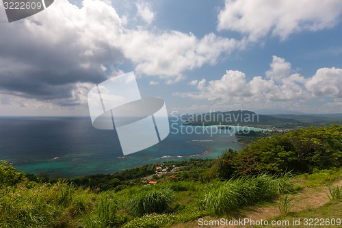 Image of Caribbean beach on the northern coast of Jamaica, near Dunn\'s River Falls and town Ocho Rios.