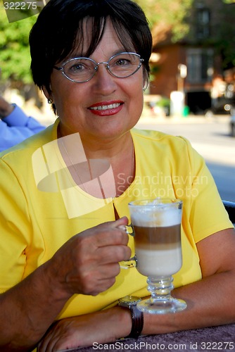 Image of Mature woman coffee