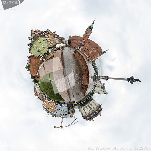 Image of Tiny planet of the Old Town of Warsaw, Poland