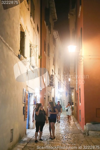 Image of Tourists walking in Rovinj