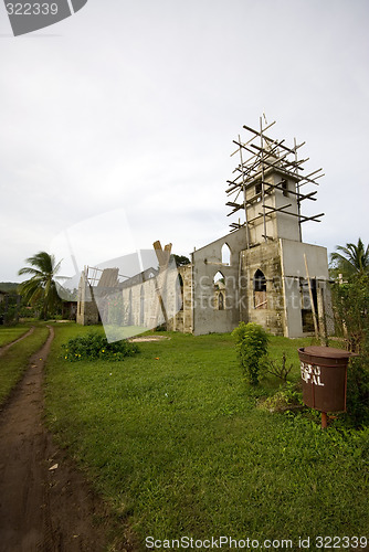 Image of caribbean church being built