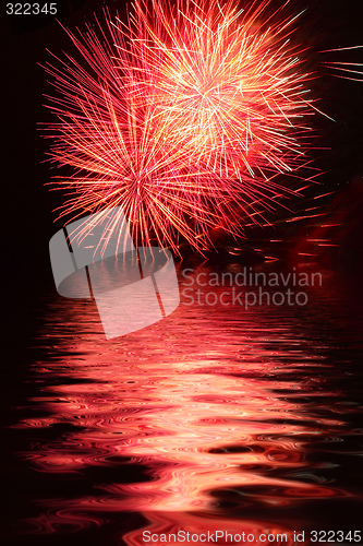 Image of Fireworks Over Water