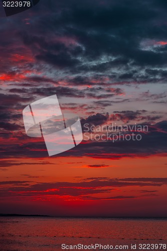 Image of beautiful sunset at the beach