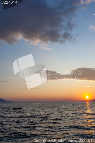 Image of beautiful sunset at the sea