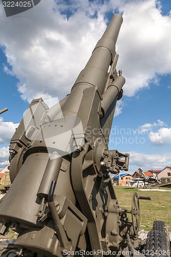 Image of Old weapons - anti-aircraft guns, after war in Croatia