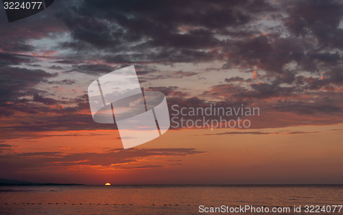 Image of beautiful sunset at the beach