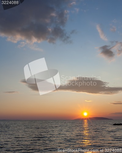 Image of beautiful sunset at the sea