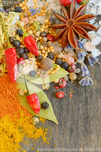 Image of Colorful spices and herbs