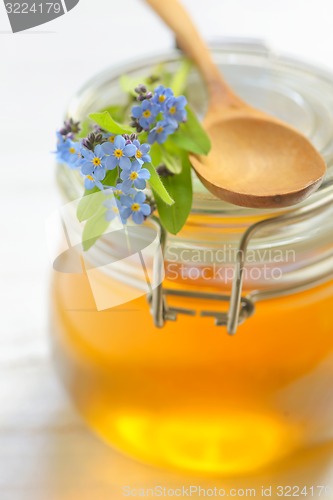 Image of glass jar full of honey