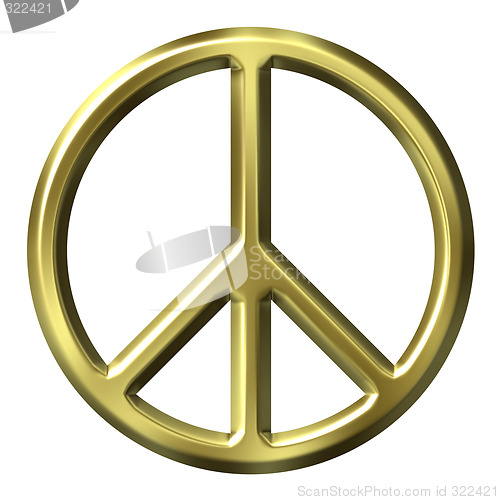 Image of 3D Golden Peace Symbol