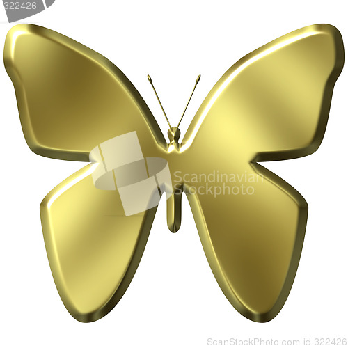 Image of 3D Golden Butterfly