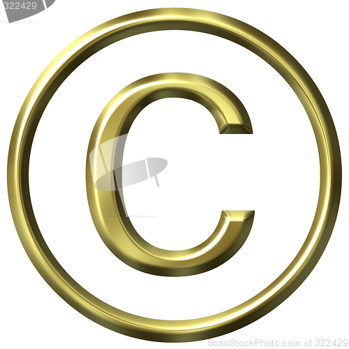 Image of 3D Golden Copyright Symbol