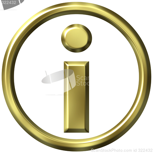 Image of 3D Golden Information Symbol