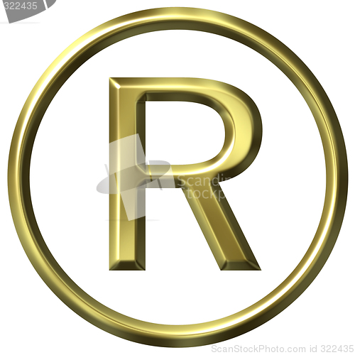 Image of 3D Golden Registered Symbol
