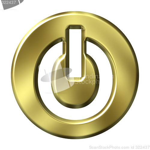 Image of 3D Golden Power Button
