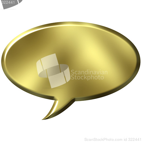 Image of 3D Golden Speech Bubble
