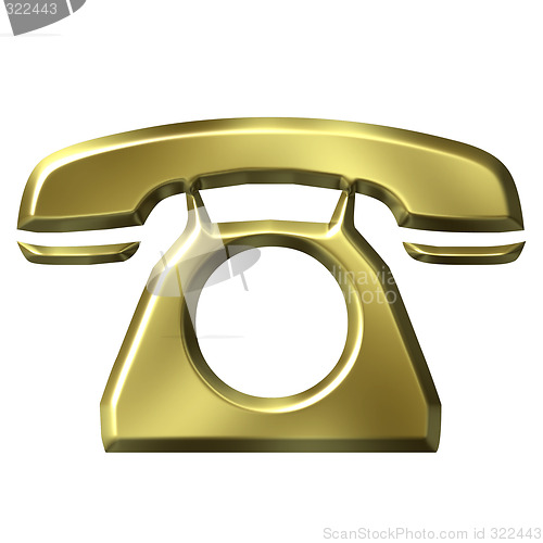 Image of 3D Golden Telephone