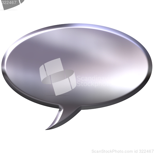Image of 3D Silver Speech Bubble